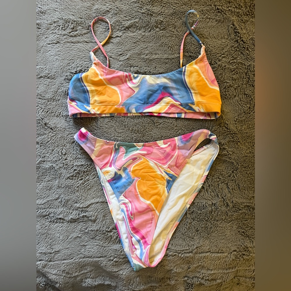 LA Hearts by PacSun Pink Dixie Bralette Bikini Top & Bottom